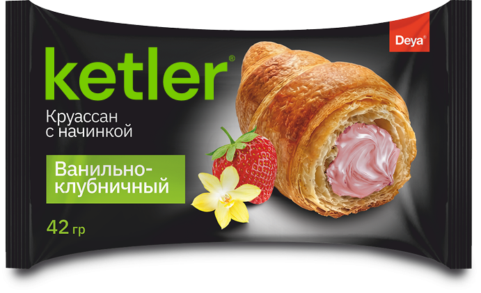 Круассаны «Ketler» с ванильно-клубничной начинкой